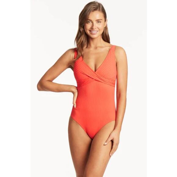 Sea Level Swim Cross Front Multifit Vesper One Piece Swimsuit Size 12 NWT - Picture 1 of 9